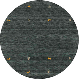 Round Contemporary Gray Modern Rug, con916