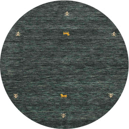 Round Contemporary Gray Modern Rug, con919
