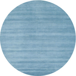 Round Machine Washable Contemporary Denim Blue Rug, wshcon91
