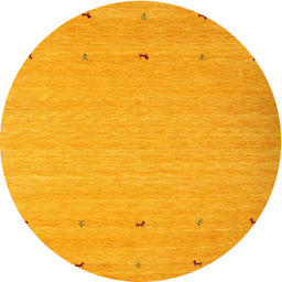 Round Contemporary Dark Orange Modern Rug, con925