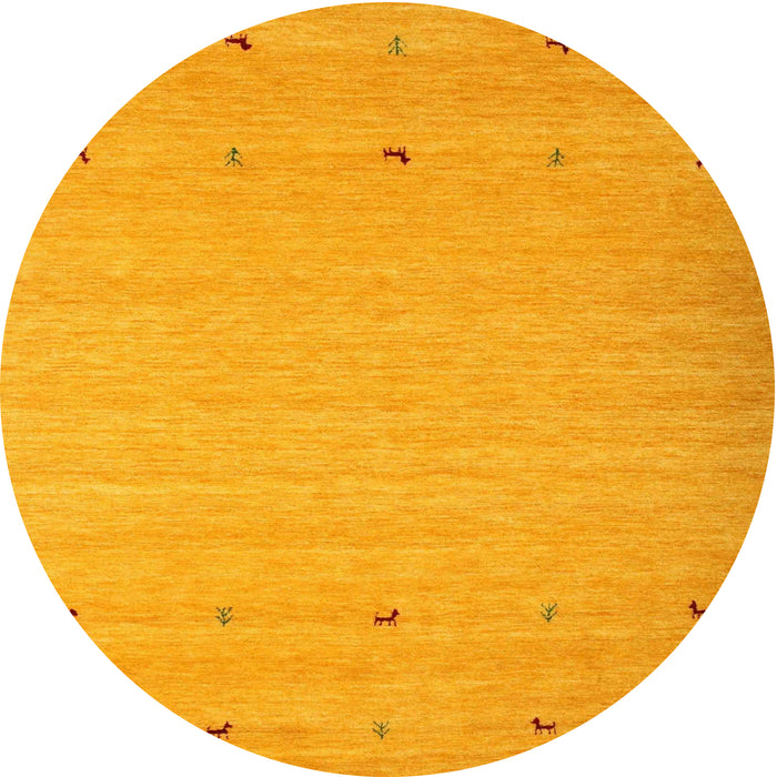 Round Machine Washable Contemporary Dark Orange Rug, wshcon925