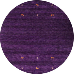 Round Machine Washable Contemporary Dark Purple Rug, wshcon928