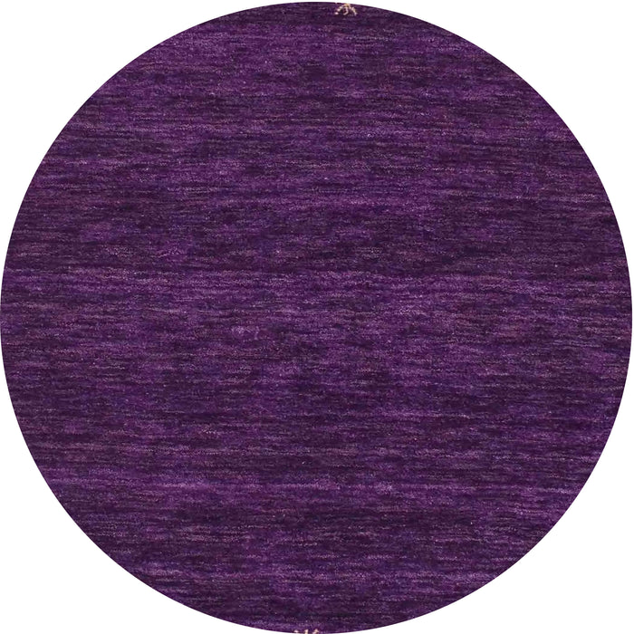 Round Machine Washable Contemporary Purple Rug, wshcon929