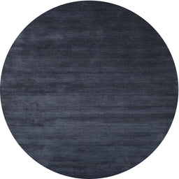 Round Contemporary Dark Slate Blue Modern Rug, con92