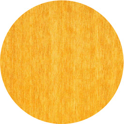 Round Contemporary Deep Yellow Modern Rug, con930