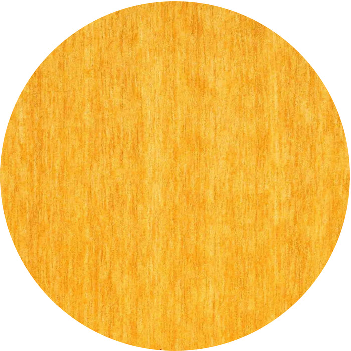 Round Contemporary Deep Yellow Modern Rug, con930