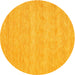 Round Contemporary Deep Yellow Modern Rug, con930