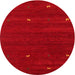 Round Contemporary Orange Modern Rug, con934