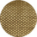 Round Contemporary Caramel Brown Modern Rug, con939