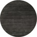 Round Contemporary Charcoal Black Modern Rug, con93