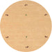 Round Contemporary Orange Solid Rug, con947