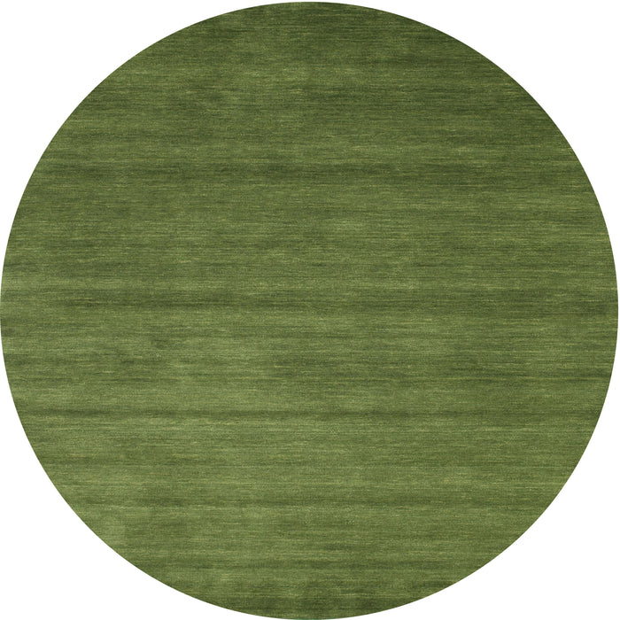 Round Machine Washable Contemporary Seaweed Green Rug, wshcon94
