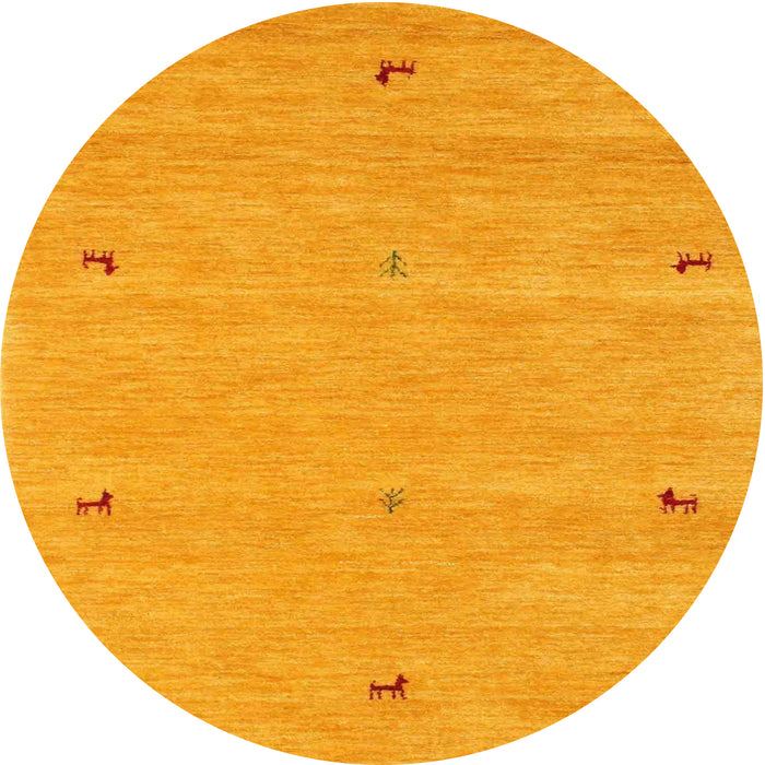 Round Contemporary Dark Orange Modern Rug, con951