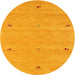 Round Machine Washable Contemporary Dark Orange Rug, wshcon951