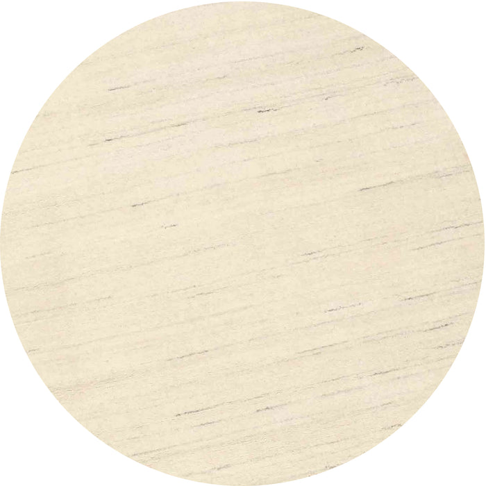 Round Contemporary Navajo White Gold Solid Rug, con952