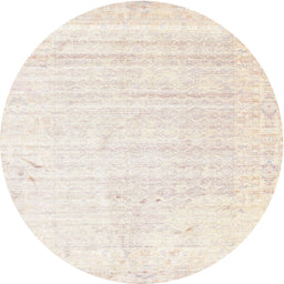 Round Contemporary Champagne Beige Solid Rug, con955