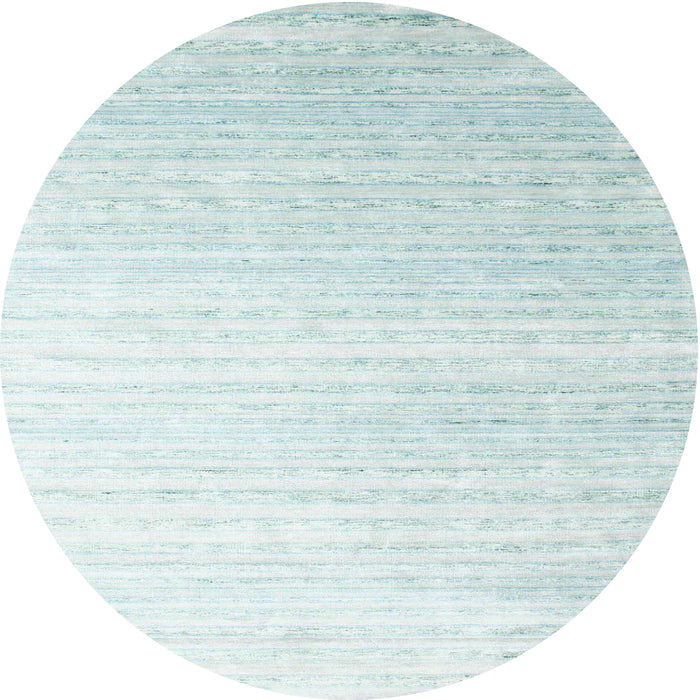 Round Contemporary Light Steel Blue Modern Rug, con958