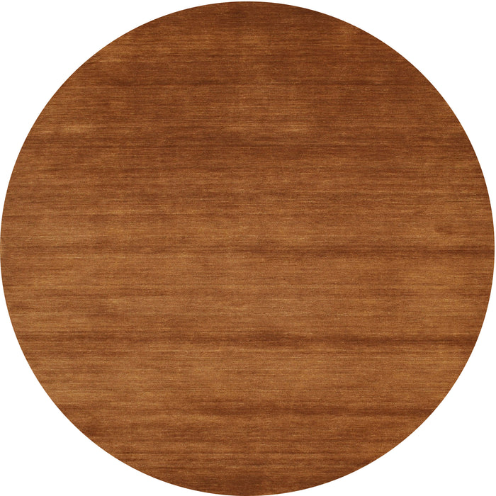 Round Contemporary Mahogany Brown Modern Rug, con95