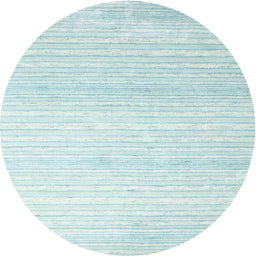 Round Machine Washable Contemporary Jeans Blue Rug, wshcon961
