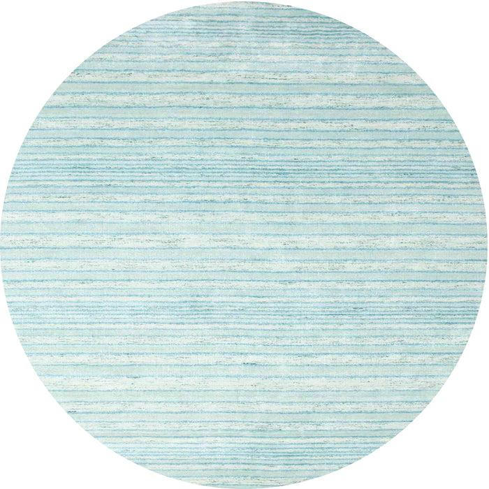 Round Contemporary Jeans Blue Modern Rug, con961