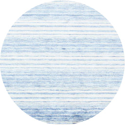 Round Machine Washable Contemporary Water Blue Rug, wshcon962