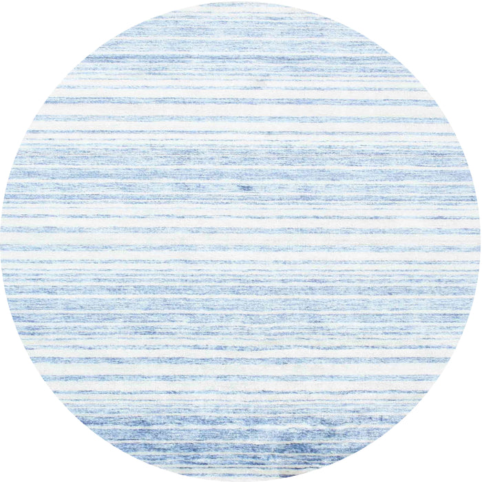 Round Machine Washable Contemporary Water Blue Rug, wshcon962