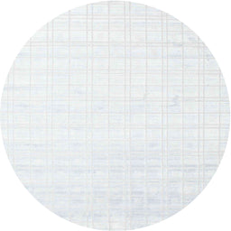 Round Machine Washable Contemporary Water Blue Rug, wshcon963