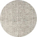 Round Contemporary Rosy Brown Pink Modern Rug, con968