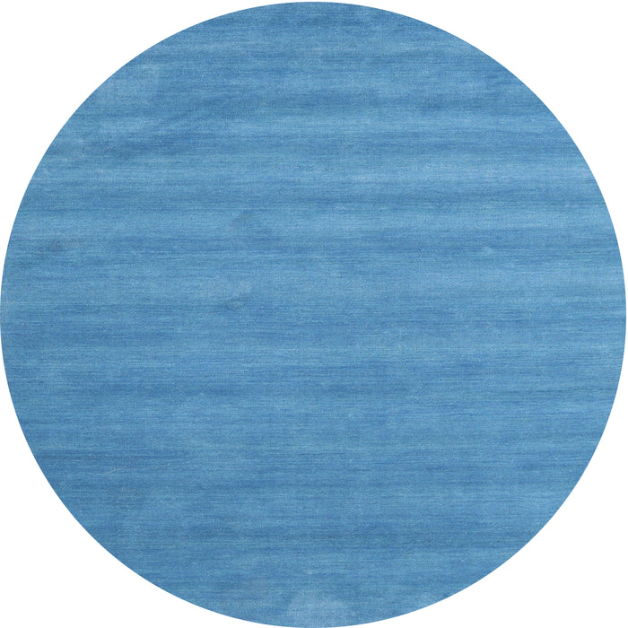 Round Contemporary Blue Modern Rug, con96