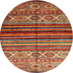 Round Machine Washable Contemporary Peru Brown Rug, wshcon970