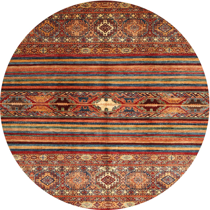 Round Contemporary Red Modern Rug, con971