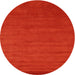 Round Machine Washable Contemporary Red Rug, wshcon97