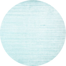 Round Machine Washable Contemporary Light Slate Blue Rug, wshcon985