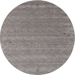 Round Machine Washable Contemporary Army Brown Rug, wshcon990