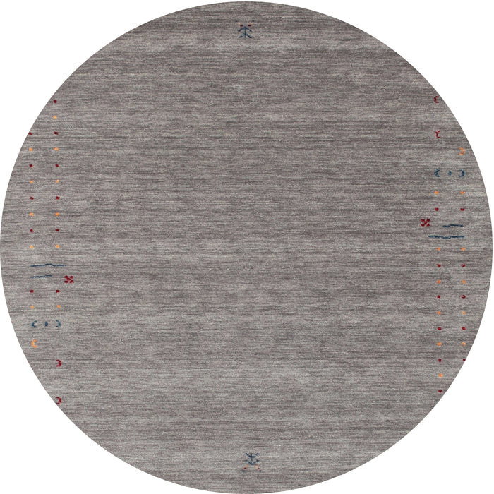 Round Machine Washable Contemporary Army Brown Rug, wshcon990