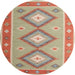 Round Machine Washable Contemporary Light French Beige Brown Rug, wshcon992