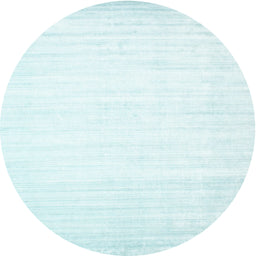 Round Machine Washable Contemporary Light Slate Blue Rug, wshcon994