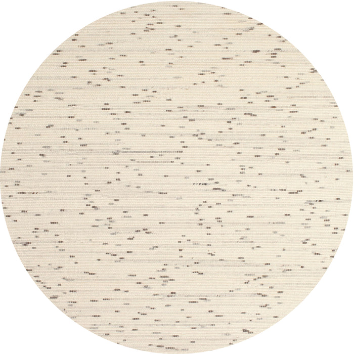 Round Contemporary Beige Solid Rug, con995