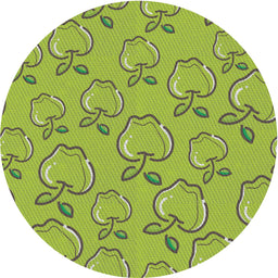 Round Patterned Olive Green Novelty Rug, pat1002