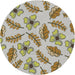 Round Patterned Brown Novelty Rug, pat1005