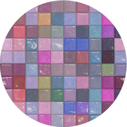 Round Patterned Purple Novelty Rug, pat100