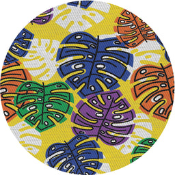 Round Patterned Plum Purple Modern Rug, pat1015