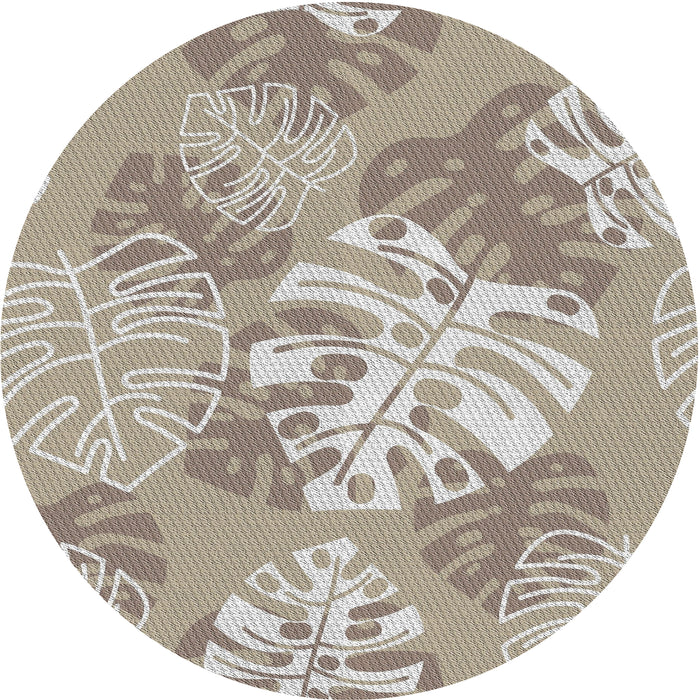 Round Patterned Army Brown Novelty Rug, pat1017