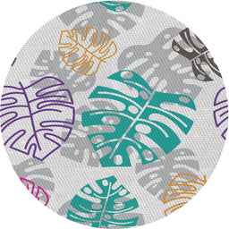 Round Machine Washable Transitional Grey Gray Rug, wshpat1018