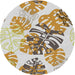 Round Patterned Brown Novelty Rug, pat1019