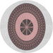 Round Machine Washable Transitional Rosy-Finch Purple Rug, wshpat1020