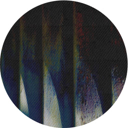 Round Machine Washable Transitional Black Rug, wshpat1026