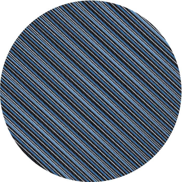 Round Machine Washable Transitional Koi Blue Rug, wshpat1037