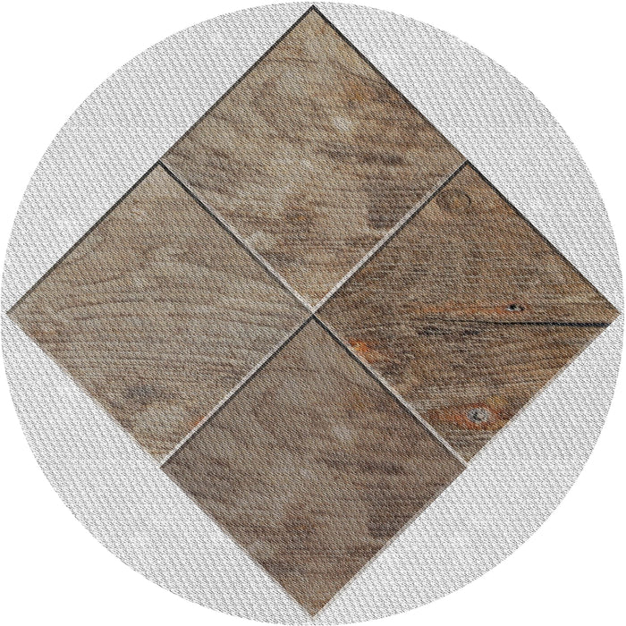 Round Patterned Brown Novelty Rug, pat1047