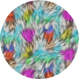 Round Machine Washable Transitional Cyan Opaque Blue Rug, wshpat104